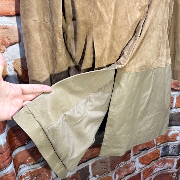 Chico’s sz3 Leather Suede Tan lightweight snaps jacket 16/18 XL GUC SOFT - Picture 4 of 9